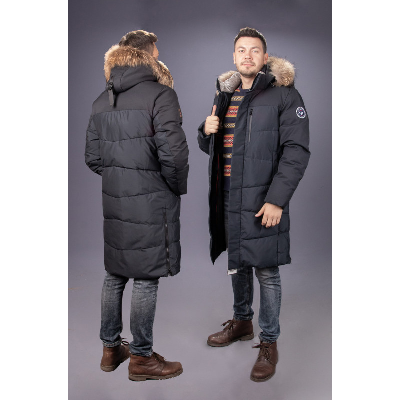 Куртка зимняя Zaka длинная мужская 46-56 , Черный,4XL