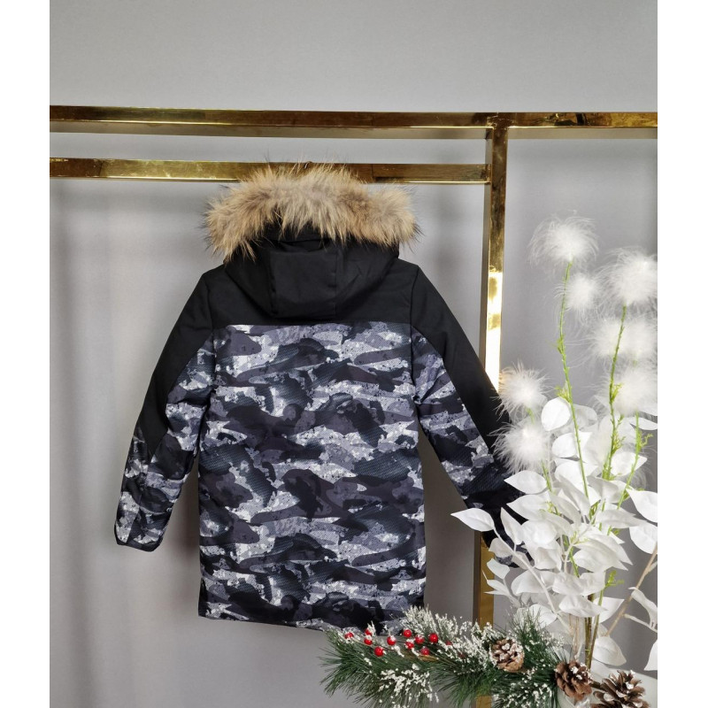 Куртка зима WKAS для мальчика 5-9 лет арт.1683, Серый, 128