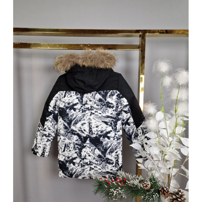 Куртка зима WKAS для мальчика 5-9 лет арт.1683, Белый, 110