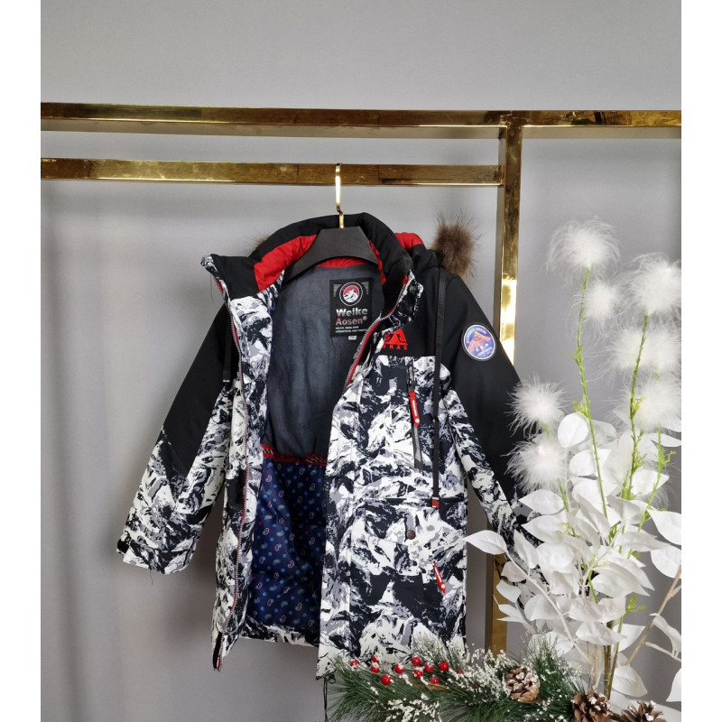 Куртка зима WKAS для мальчика 5-9 лет арт.1683, Белый, 110