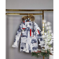 Куртка зима WKAS для мальчика 4-8 лет арт.1684, Белый, 128