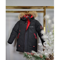 Куртка зима Lys-Orel для хлопчика 6-10 років арт.1686, Чорний, 116