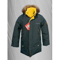 Куртка зима Lys-Orel для хлопчика 6-10 років арт.1686, Темно-зелений, 134