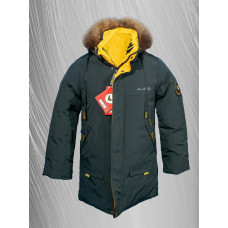 Куртка зима Lys-Orel для хлопчика 6-10 років арт.1686, Темно-зелений, 134