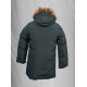 Куртка зима Lys-Orel для мальчика 6-10 лет арт.1686, Темно-зеленый, 134
