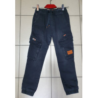 Джинсы Seagull карго теплые на флисе для подростка 8-16 лет арт.1687, Цвет Черный 140