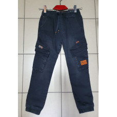 Джинсы Seagull карго теплые на флисе для подростка 8-16 лет арт.1687, Цвет Черный 140