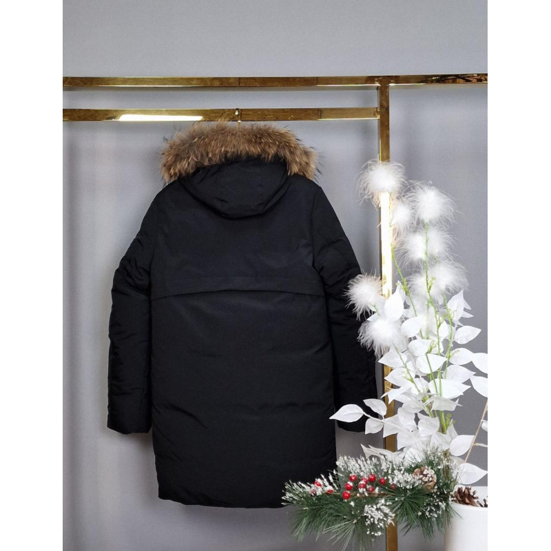 Куртка зима Lys-Orel для мальчика 10-17 лет арт.1708, Черный, 146