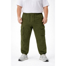 Джоггеры штаны карго Iteno мужские зимние с манжетом, теплые, коттон с флисом, Турция,33, Хаки