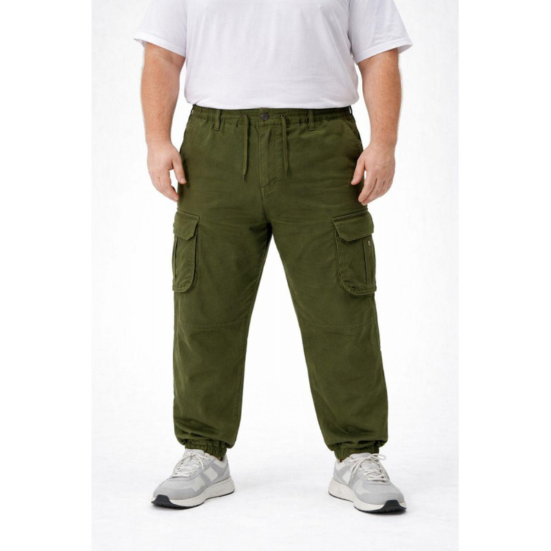 Джоггеры штаны карго Iteno мужские зимние с манжетом, теплые, коттон с флисом, Турция,40, Черный