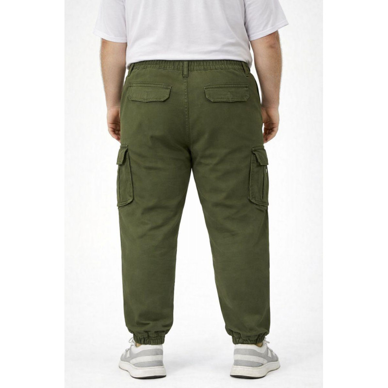 Джоггеры штаны карго Iteno мужские зимние с манжетом, теплые, коттон с флисом, Турция,32, Хаки