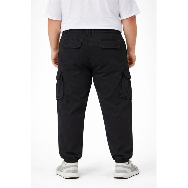 Джоггеры штаны карго Iteno мужские зимние с манжетом, теплые, коттон с флисом, Турция,40, Черный