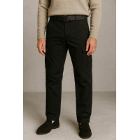 Штаны карго мужские зимние Iteno (Tophero) с флисом, 6 карманов, прямые хлопковые,38, Черный