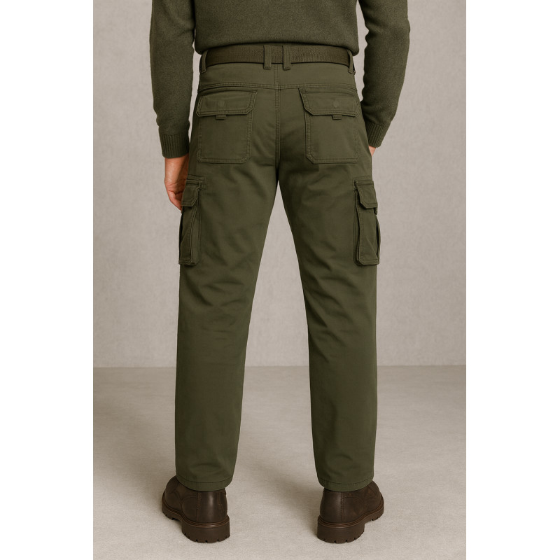 Штаны карго мужские зимние Iteno (Tophero) с флисом, 6 карманов, прямые хлопковые,40, Хаки