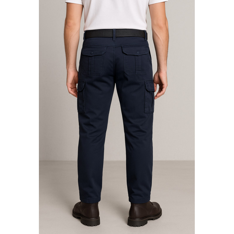 Штаны карго мужские зимние Iteno (Tophero) с флисом, 6 карманов, прямые хлопковые,30, Темно-синий