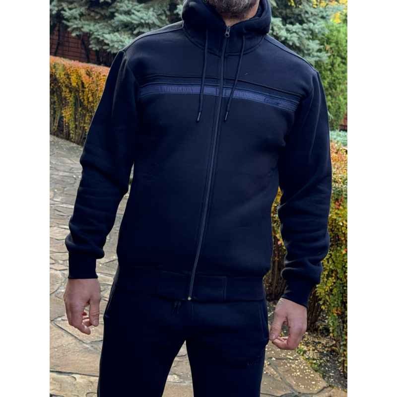 Костюм спортивный мужской Cramp теплый на флисе с манжетами M-XXXL (Турция),XL, Черный