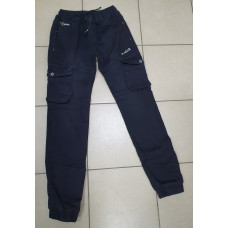 Джинсы Seagull карго теплые на флисе для подростка 8-16 лет , Цвет Черный 134