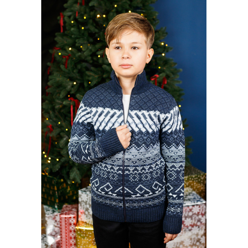 Кофта для подростка 7-13 лет FIVE теплый стойка, Синий,  152