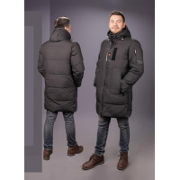 Куртка зимняя Bihor длинная мужская  , Черный,XXXL, 54