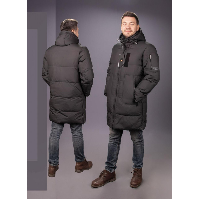 Куртка зимняя Bihor длинная мужская  , Черный,XXL, 52