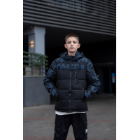 Куртка зимняя Bihor для мальчика 9-16 лет , Черный с серым, 140