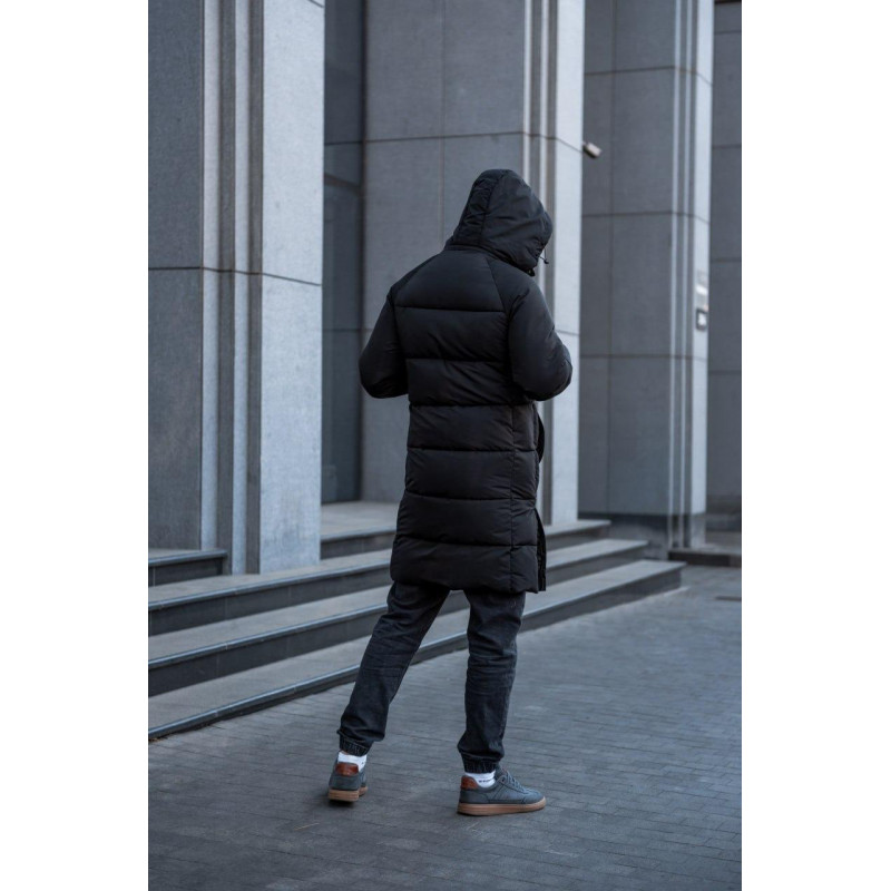 Куртка зимняя Bihor длинная мужская , Черный,4XL, 56