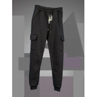 Джогеры теплые Stone Island для мальчика 8-16 лет арт.1743, Черный, 176