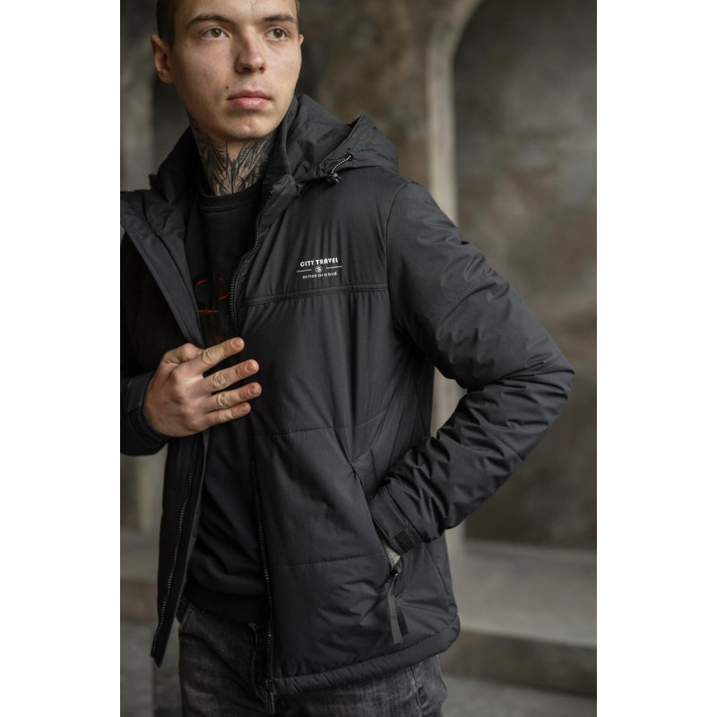 Куртка мужская BIHOR демисезонная L-5XL , Черный, XXL