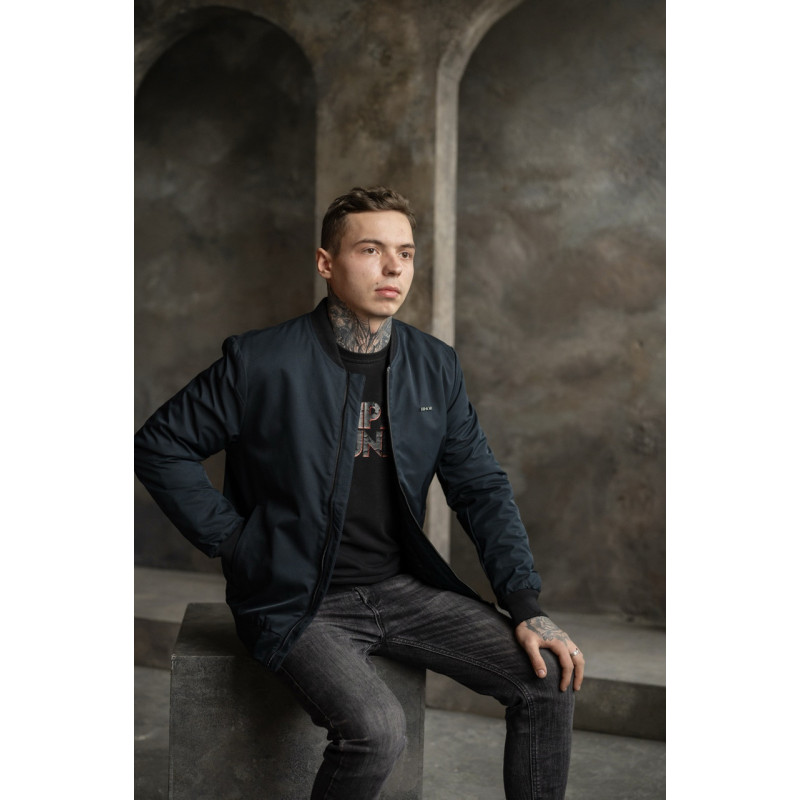 Куртка бомбер Bihor мужская  демисезонная , Синий,  L