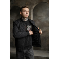 Куртка бомбер Bihor мужская  демисезонная , Черный,  XL