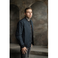 Куртка бомбер Bihor мужская  демисезонная , Синий,  L