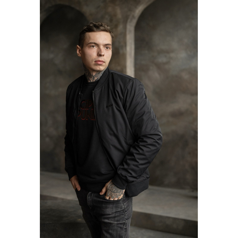 Куртка бомбер Bihor мужская  демисезонная , Черный,  XXL