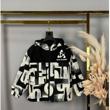 Куртка JinJin двухсторонняя  для мальчика 8-11 лет  , Бежевый,  134