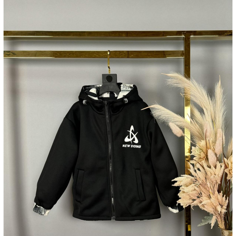 Куртка JinJin двухсторонняя  для мальчика 8-11 лет  , Бежевый,  134