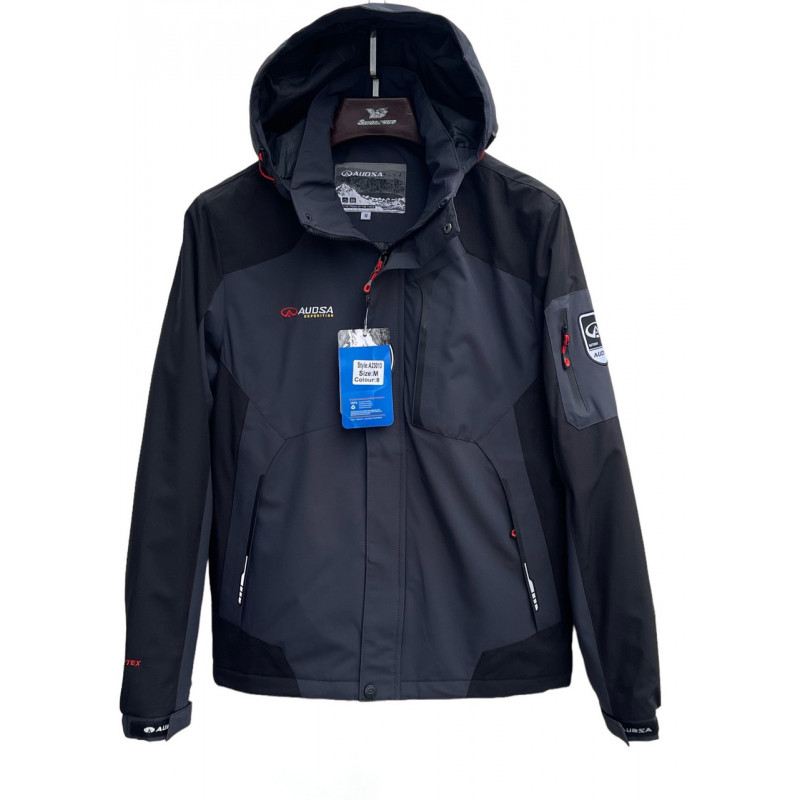 Куртка термо Audsa мужская весенняя M-3XL , Черный,  L