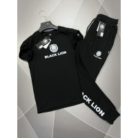 Комплект Black Lion летний мужской  S-XXL ,  L, Черный