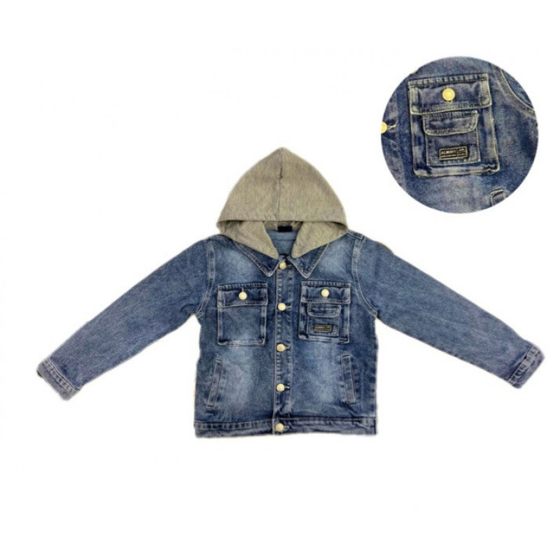 Куртка джинсовая Happy House для мальчика 3-12 лет , 110-116,  Голубой