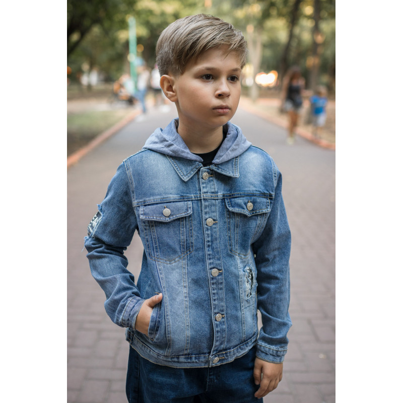 Пиджак джинсовый Happy house для подростка 8-16 лет , Голубой,   152