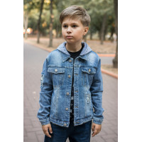 Пиджак джинсовый Happy house для подростка 8-16 лет , Голубой,   152