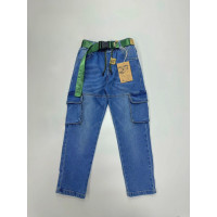 Джинсы карго S&D для подростка 7-16 лет , Голубой 128