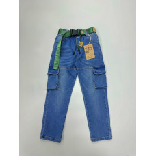 Джинсы карго S&D для подростка 7-16 лет , Голубой 128