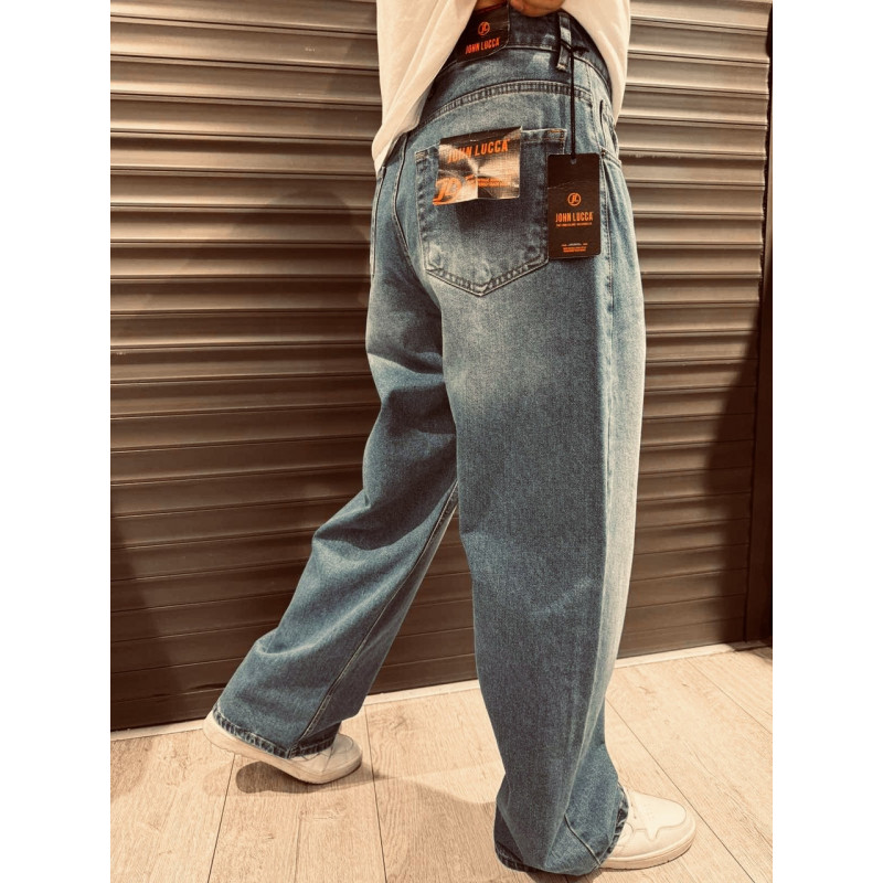 Джинсы  John Lucca мужские широкие багги , 32,  Светло-синий