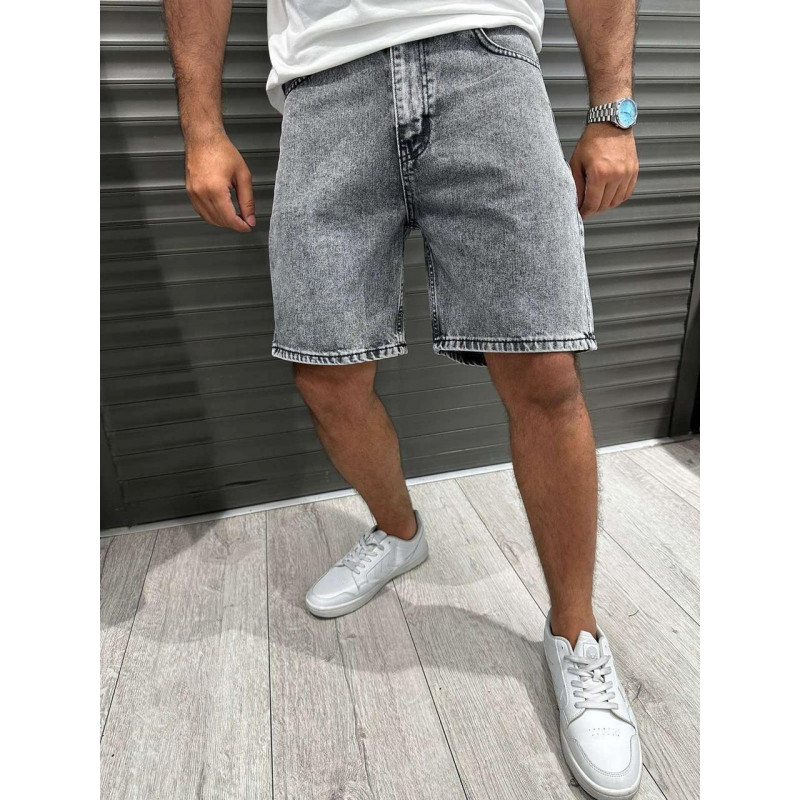 Шорты багги мужские John Lucca широкие 100% коттон , 31, Светло-серый