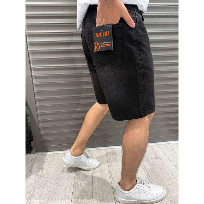 Шорты багги мужские John Lucca широкие 100% коттон , 34, Черный с серым