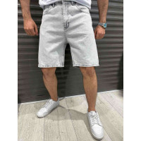 Шорты багги мужские John Lucca широкие 100% коттон , 28, Светло-серый