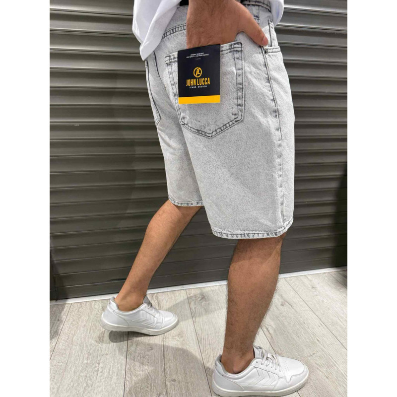 Шорты багги мужские John Lucca широкие 100% коттон , 29, Светло-серый