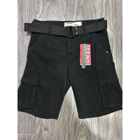 Мужские шорты карго ITENO летние, с ремнём, хлопок, накладные карманы , 34, Черный