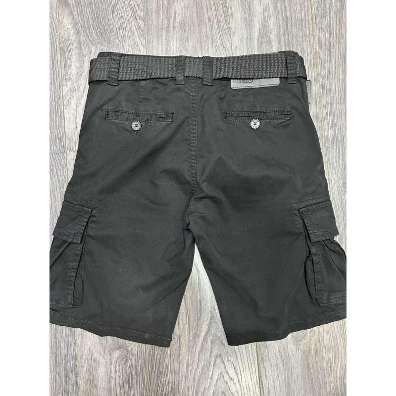 Мужские шорты карго ITENO летние, с ремнём, хлопок, накладные карманы , 36, Черный