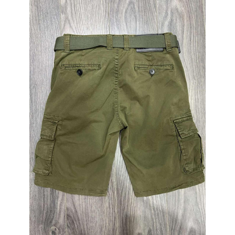 Мужские шорты карго ITENO летние, с ремнём, хлопок, накладные карманы , 30, Мокко