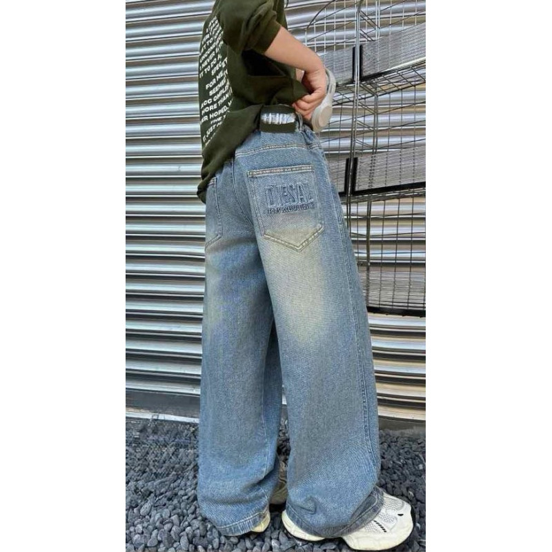 Джинси багі широкі Alder для хлопчика 10-14 років скейтери, Блакитнтй 164